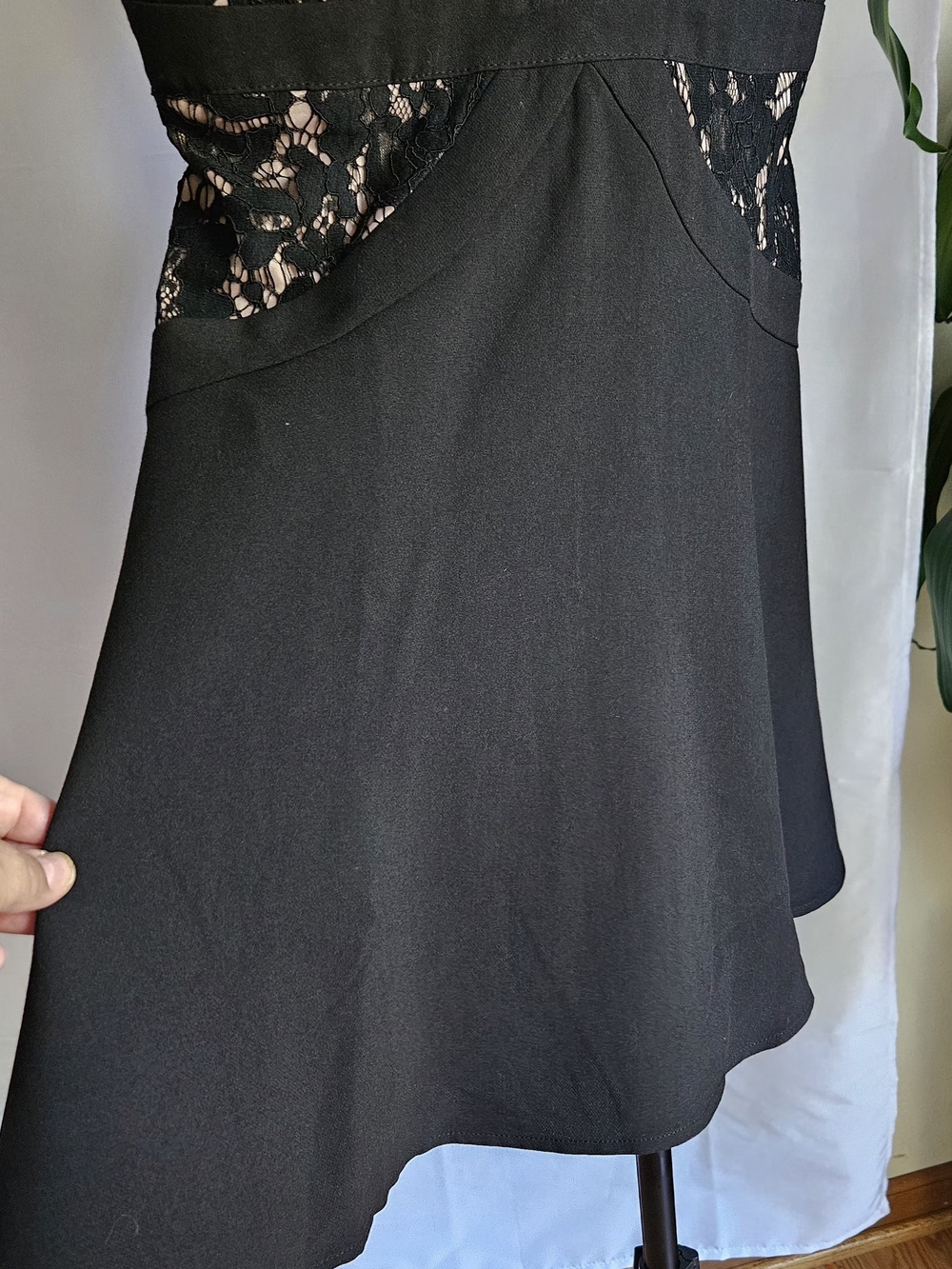 DO+BE Black Lace V-Neck A-Line Mini Dress Size M New With Tags - Picture 4 of 16